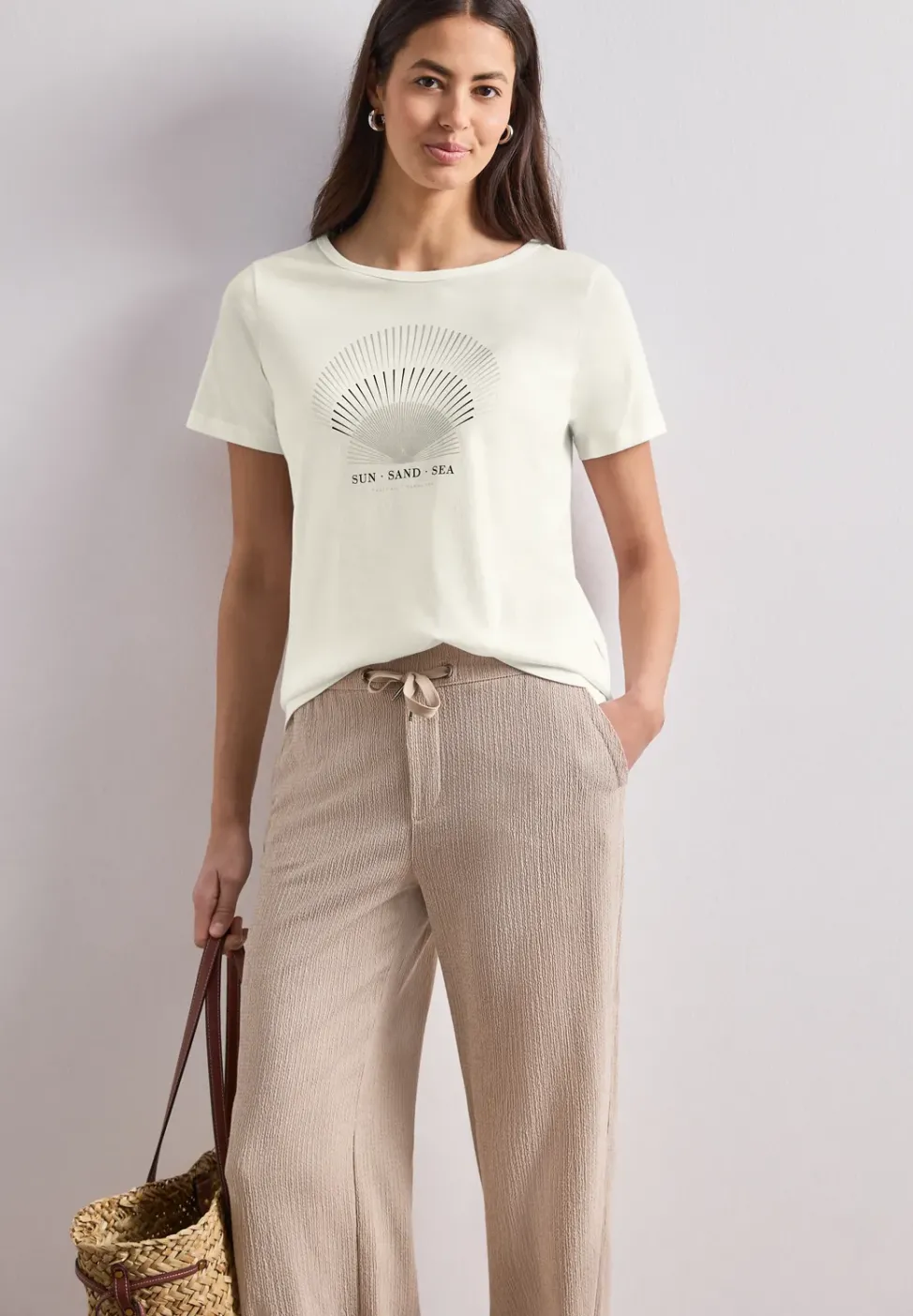 T-Shirt mit Rundhals und Foliendetails