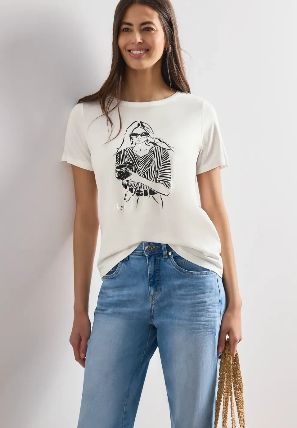T-Shirt mit Rundhals und Frontprint