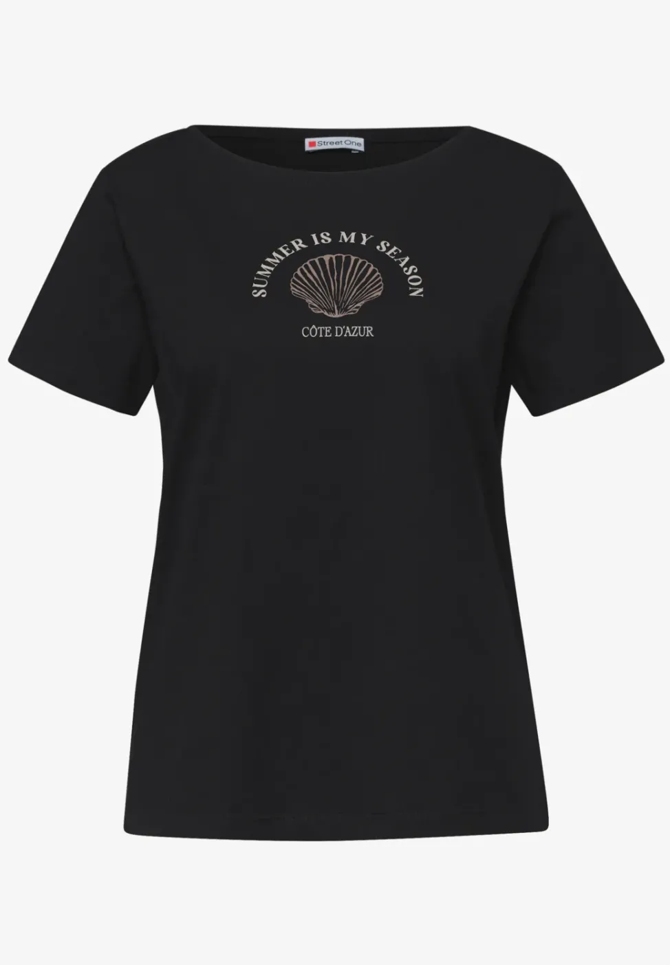 T-Shirt mit Rundhals und Muschelprint