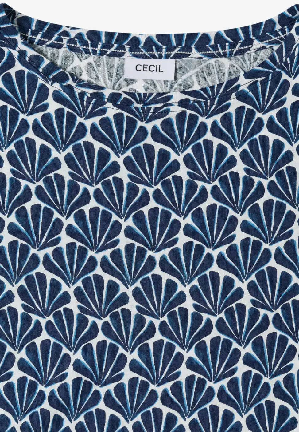 T-Shirt mit Rundhals und Muschelprint