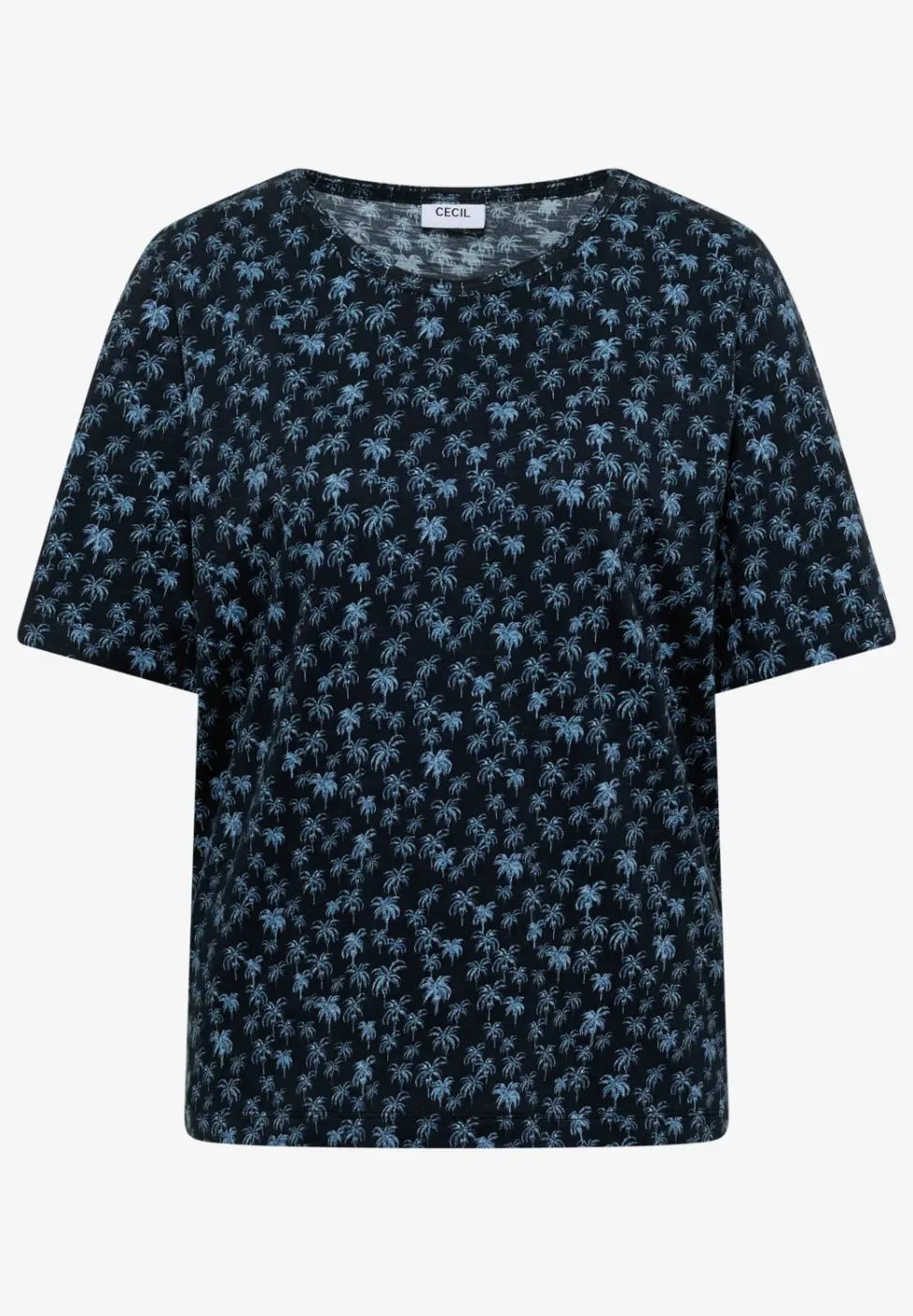 T-Shirt mit Rundhals und Palmenprint