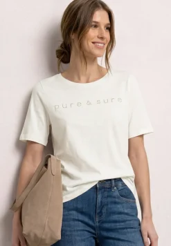 T-Shirt mit Rundhals und Schmucksteinen