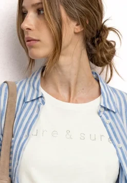 T-Shirt mit Rundhals und Schmucksteinen