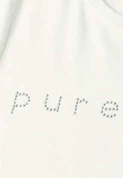 T-Shirt mit Rundhals und Schmucksteinen