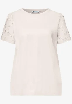T-Shirt mit Rundhals und Spitzenärmeln