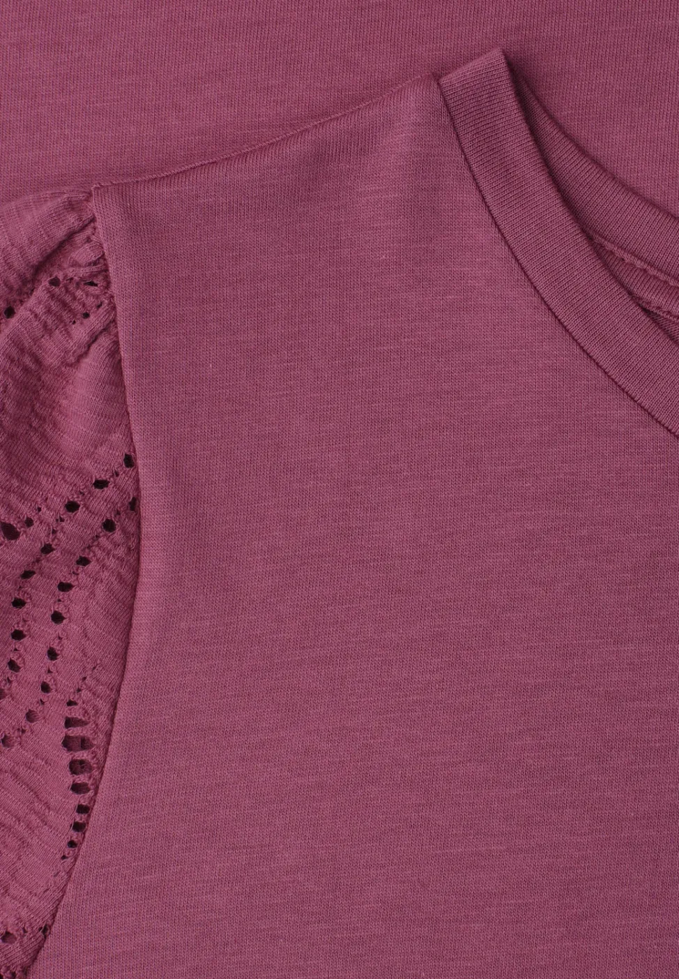 T-Shirt mit Rundhals und Spitzenärmeln