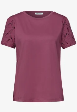 T-Shirt mit Rundhals und Spitzenärmeln