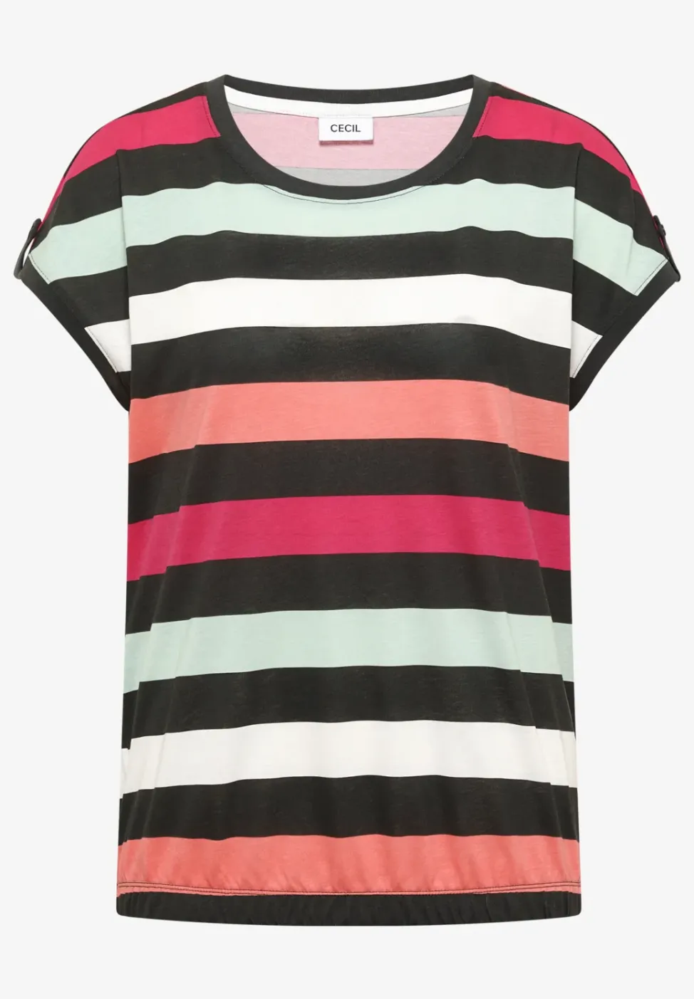 T-Shirt mit Rundhals und Turn-Up-Detail
