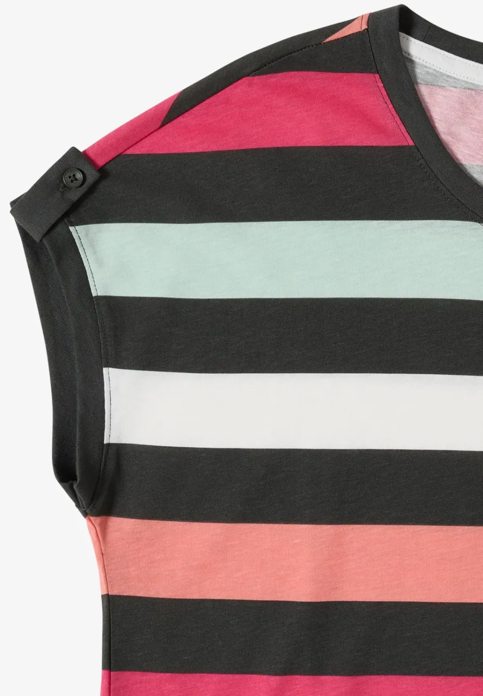 T-Shirt mit Rundhals und Turn-Up-Detail