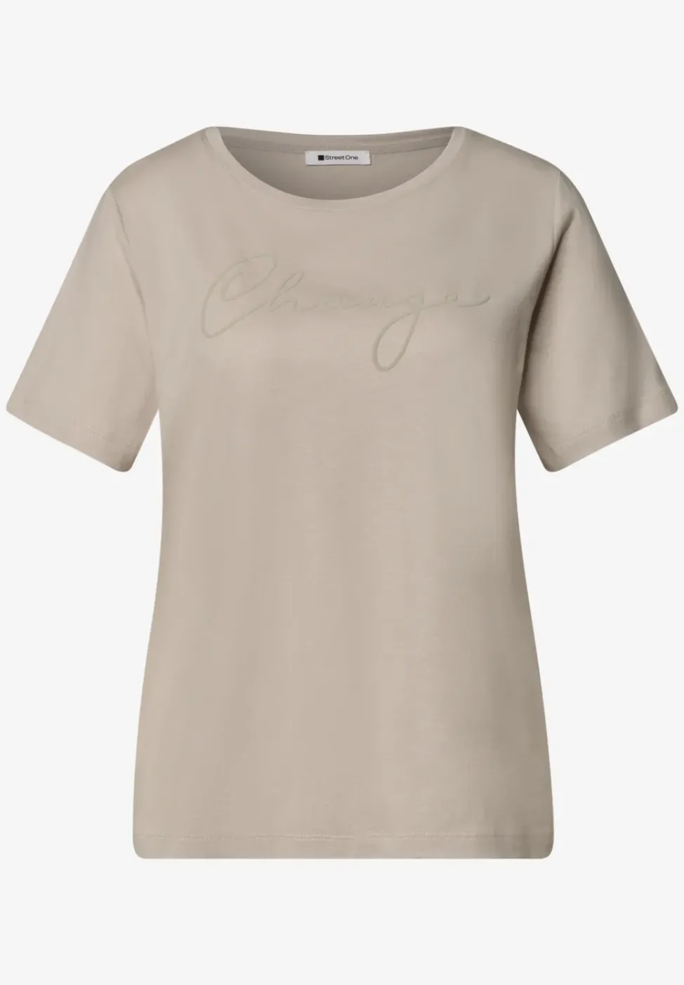 T-Shirt mit Rundhals und Wording Artwork