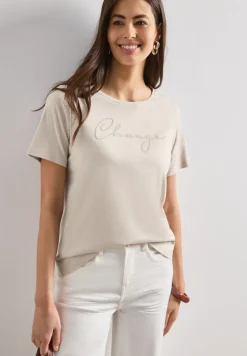 T-Shirt mit Rundhals und Wording Artwork
