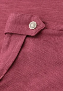 T-Shirt mit Split Neck und Knopfdetails