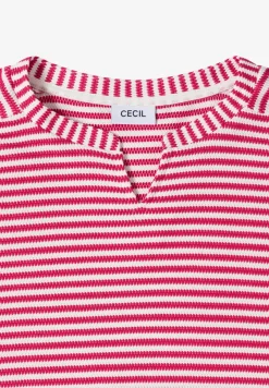 T-Shirt mit Split Neck und Struktur