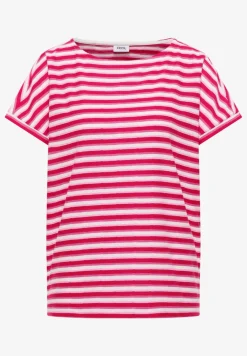 T-Shirt mit Streifen und Struktur