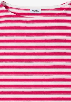 T-Shirt mit Streifen und Struktur