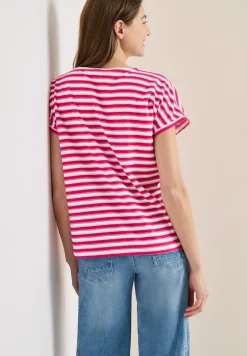 T-Shirt mit Streifen und Struktur