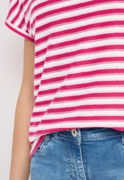 T-Shirt mit Streifen und Struktur