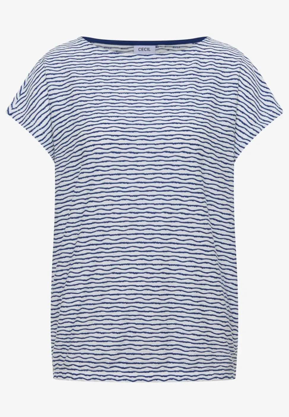 T-Shirt mit U-Boot-Ausschnitt und Streifen