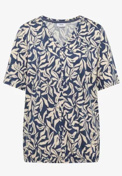 T-Shirt mit V-Neck und floralem Print