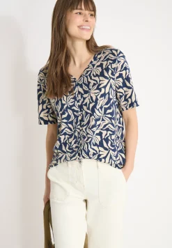 T-Shirt mit V-Neck und floralem Print