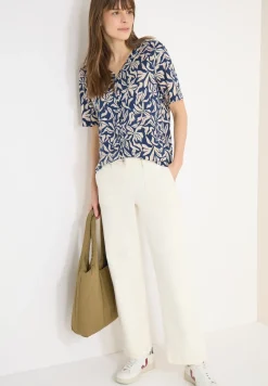 T-Shirt mit V-Neck und floralem Print
