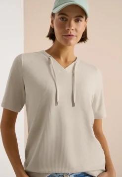 T-Shirt mit V-Neck und Streifen