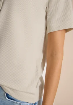 T-Shirt mit V-Neck und Streifen