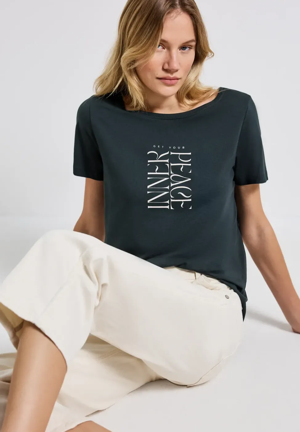 T-Shirt mit Wording Print