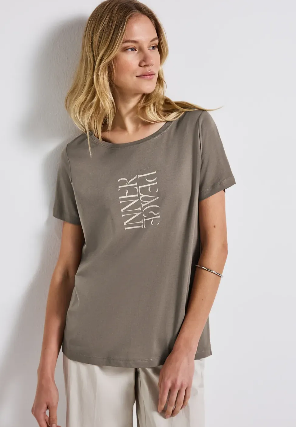 T-Shirt mit Wording Print