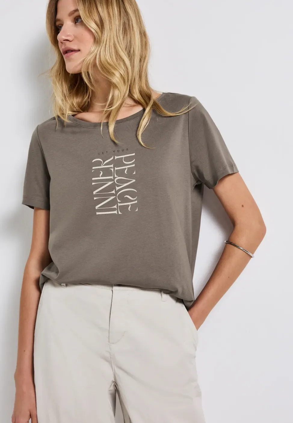 T-Shirt mit Wording Print