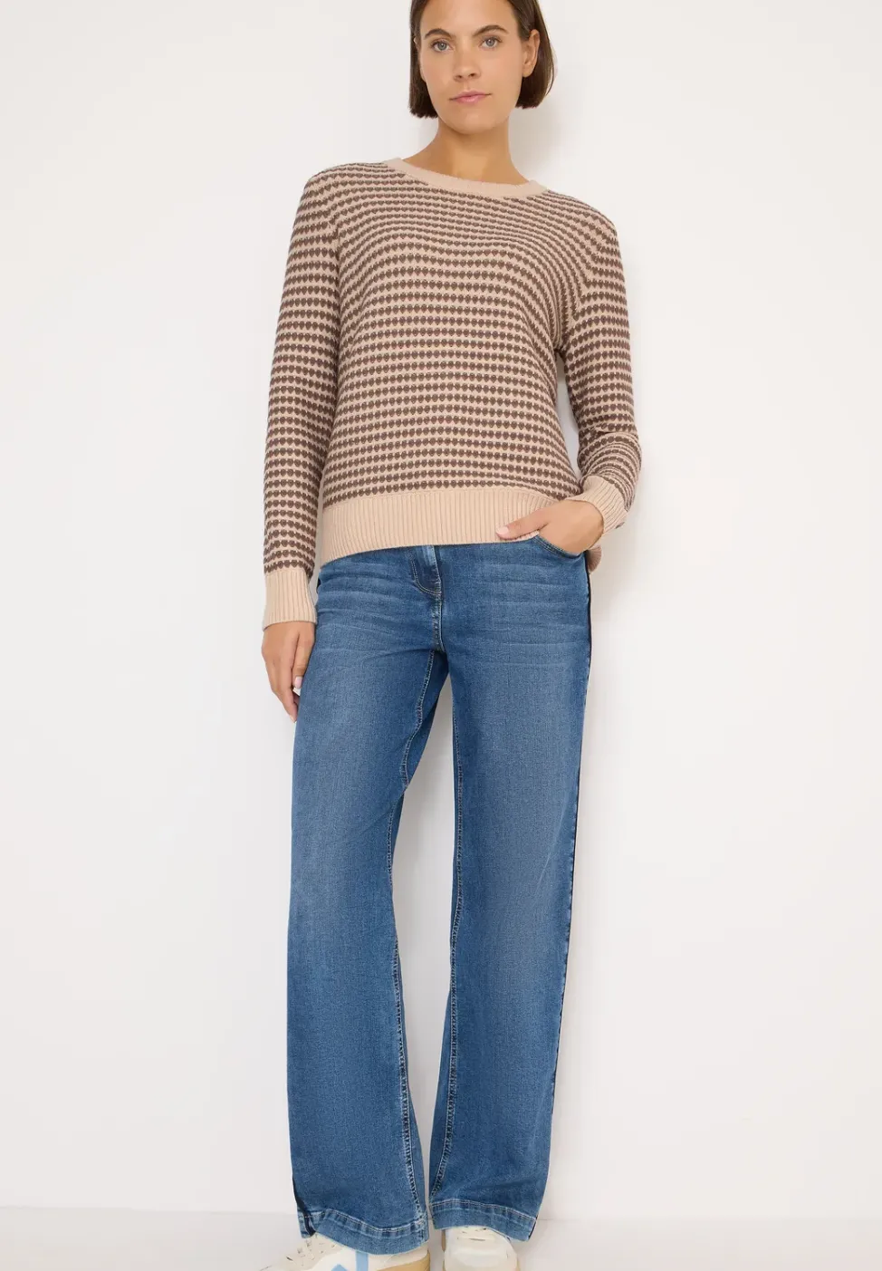 Two-Tone Strukturpullover