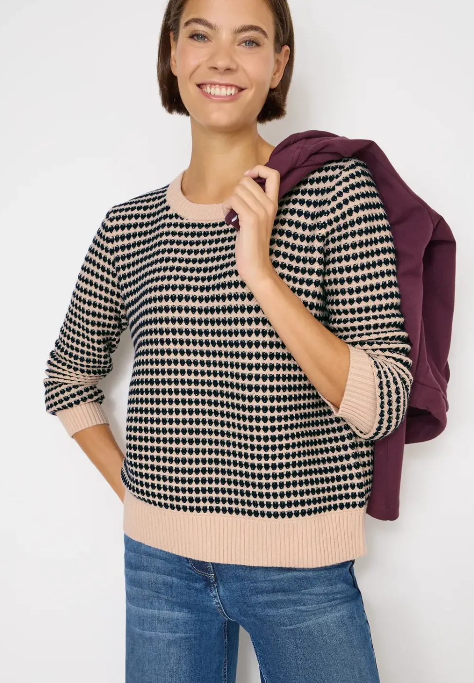 Two-Tone Strukturpullover