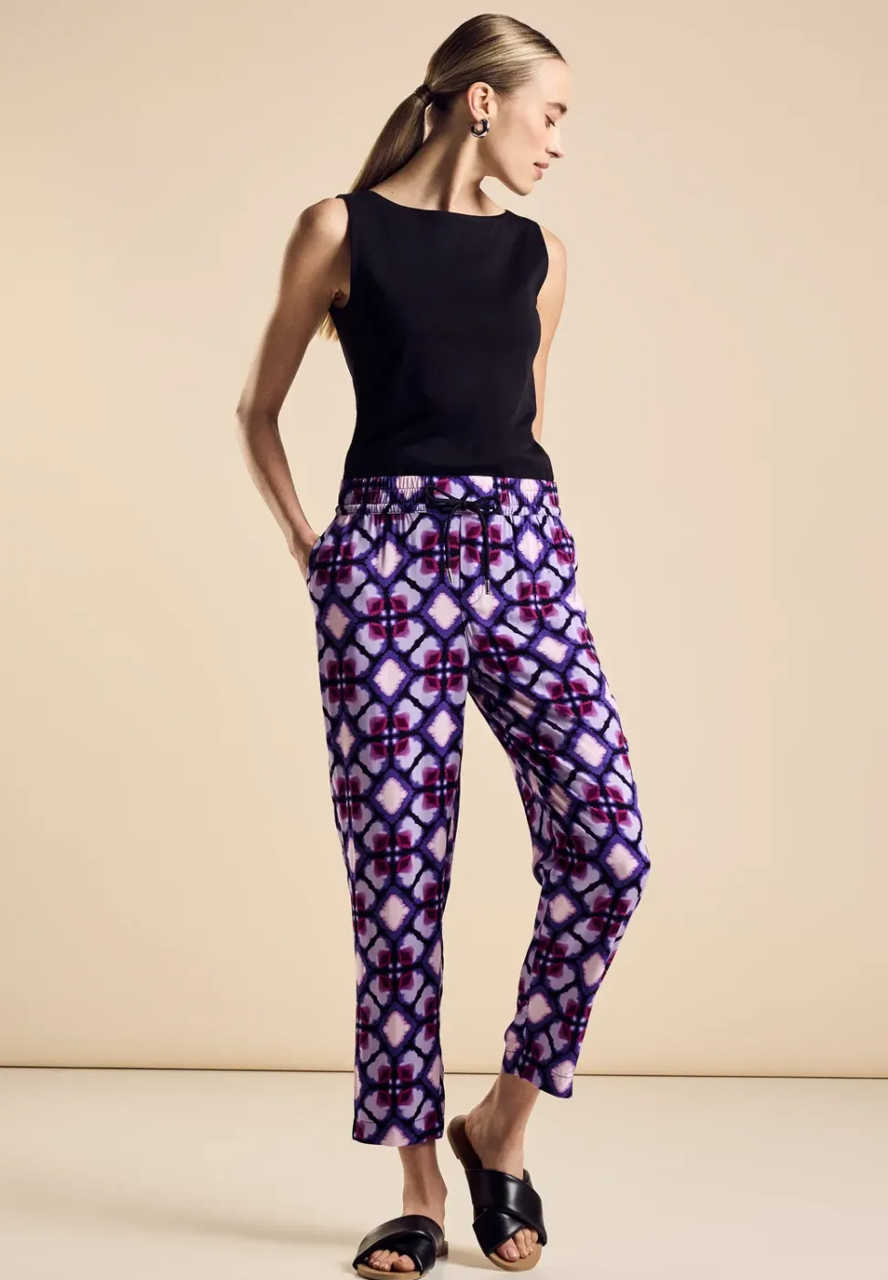Viskose Hose mit Print