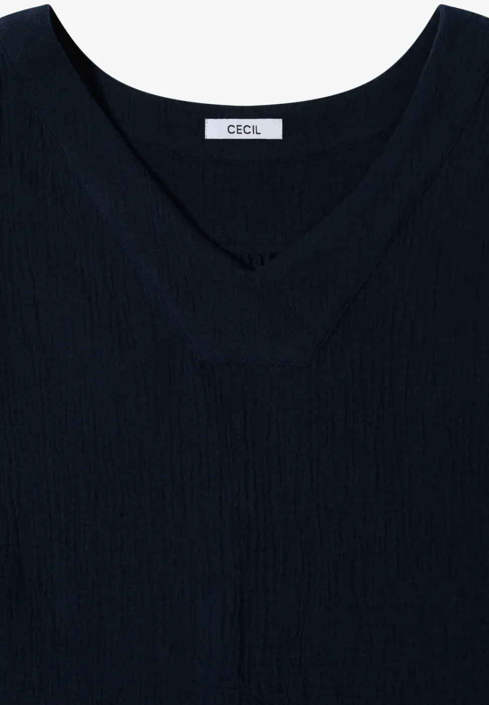 V-Neck Blusentop in Musselin-Qualität