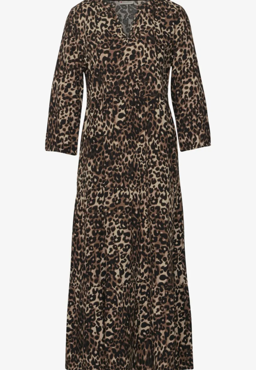 Volant-Kleid mit Leo-Muster