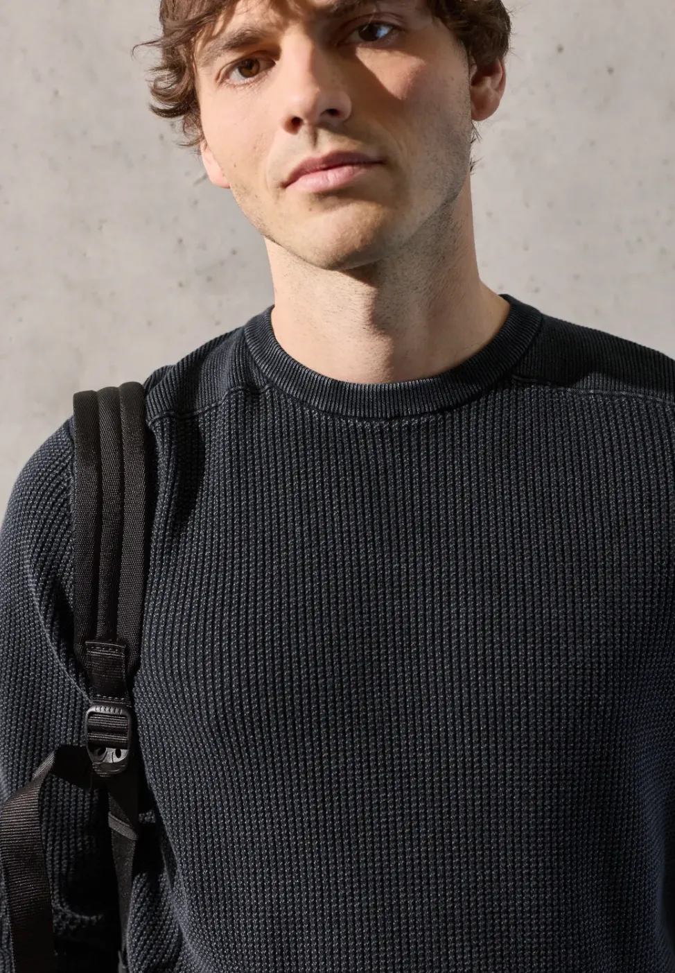 Washed-Look Strukturpullover