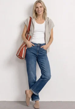 Weste im Silk-Look mit Kapuze