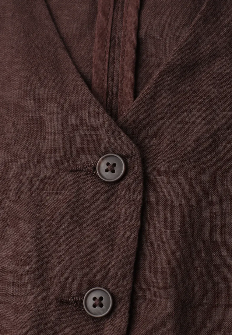 Weste mit V-Neck und Knöpfen aus Leinen
