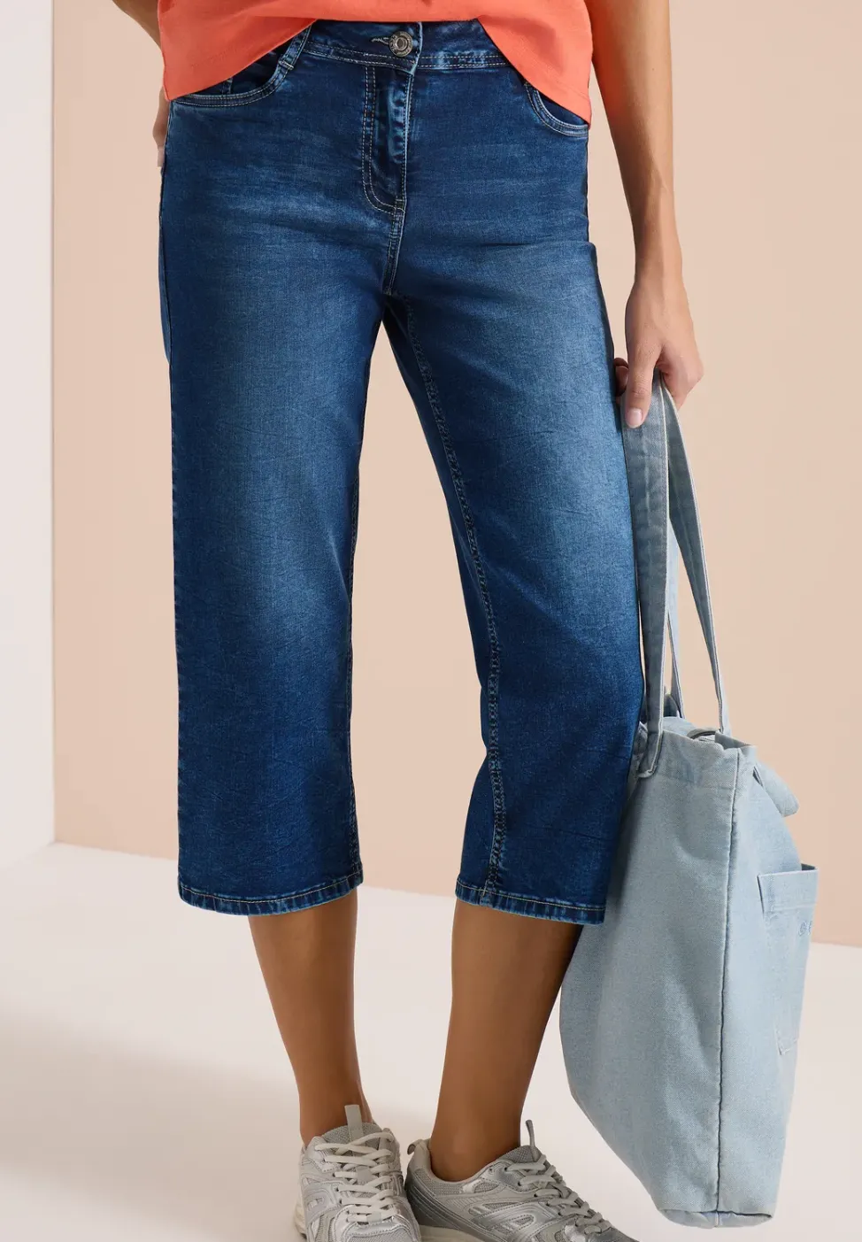 Wide Leg 3/4 Jeans im Loose Fit