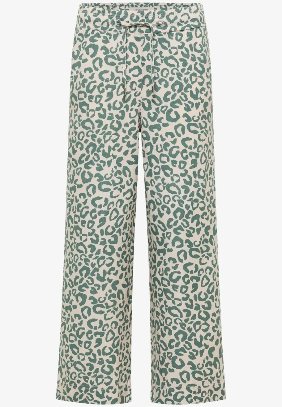 Wide Leg Hose aus Leinenmix im Leoprint