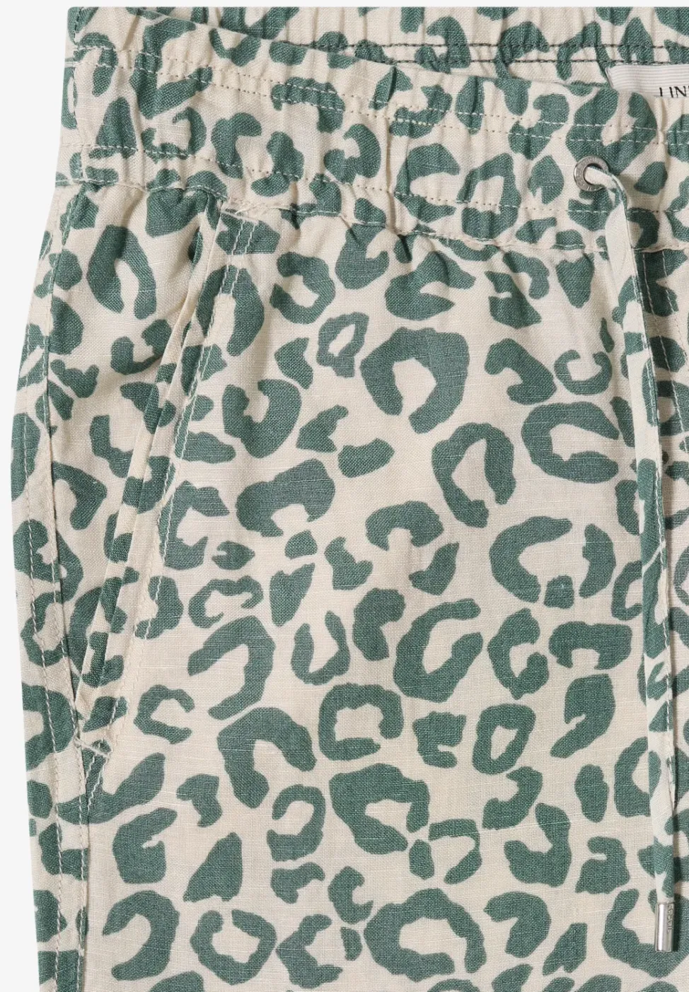 Wide Leg Hose aus Leinenmix im Leoprint