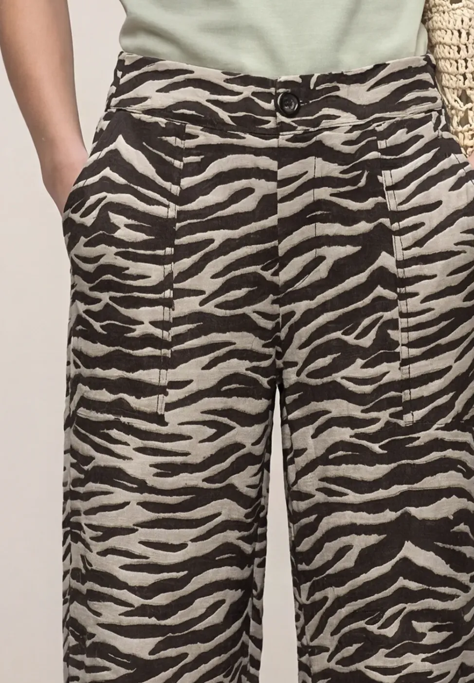 Wide Leg Hose im Loose Fit mit Animal Print