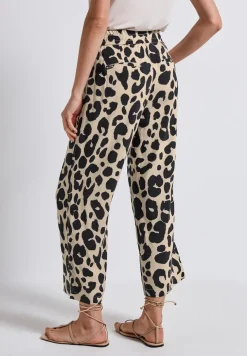 Wide Leg Hose mit Leo-Print
