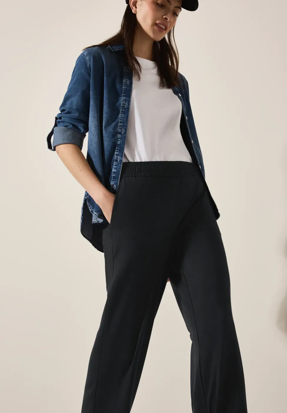 Wide Leg Jersey-Hose