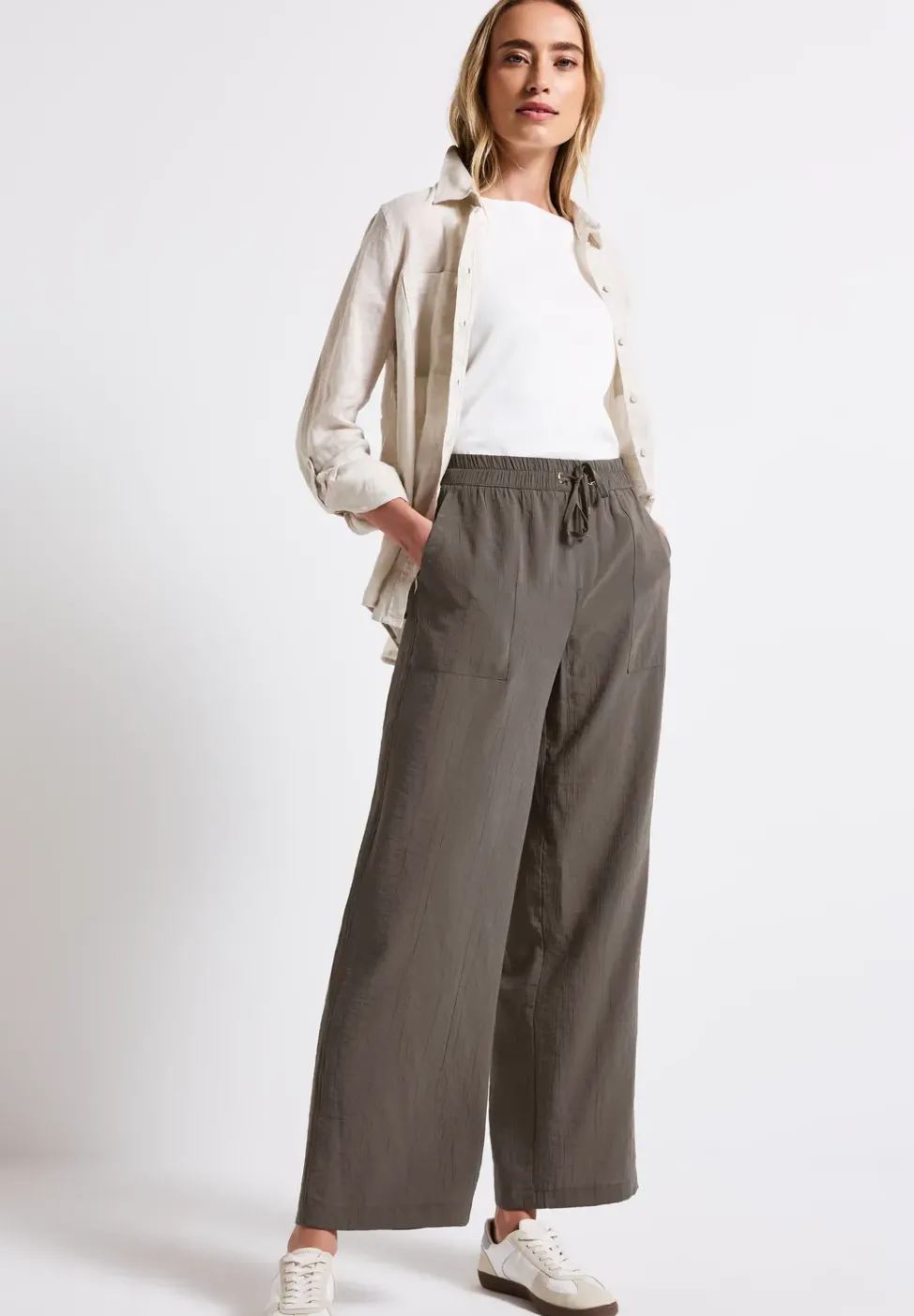 Wide Leg Strukturhose