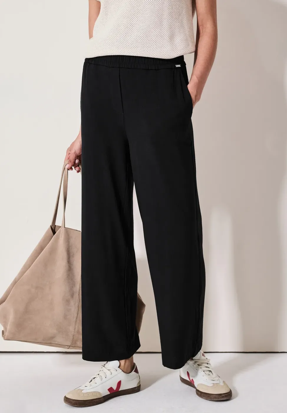 Wide Leg Jersey-Hose